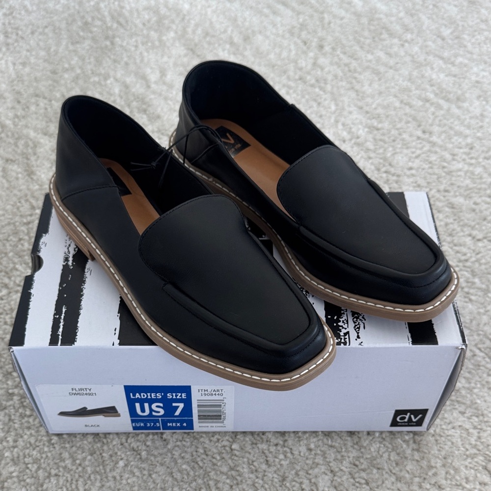 DV by Dolce Vita Women's Black Slip-On Loafers